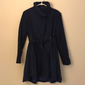 Belted Hi-Lo Blue Steve Madden Coat